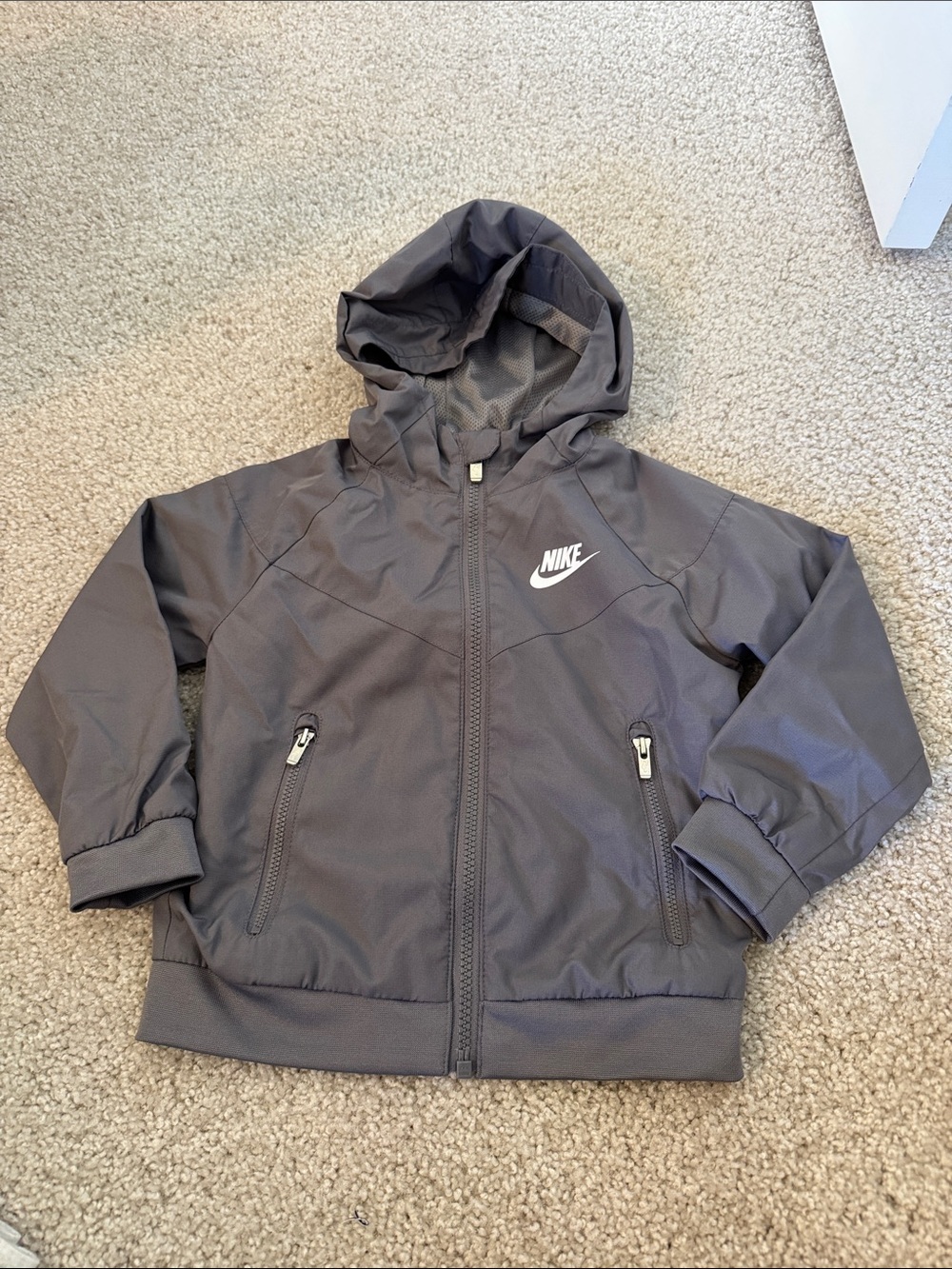 Nike Gray Hooded Zip-Up Jacket size 3T